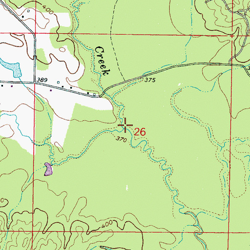 Topographic Map of Houston Creek, MS