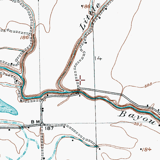 Topographic Map of Houston School, MS