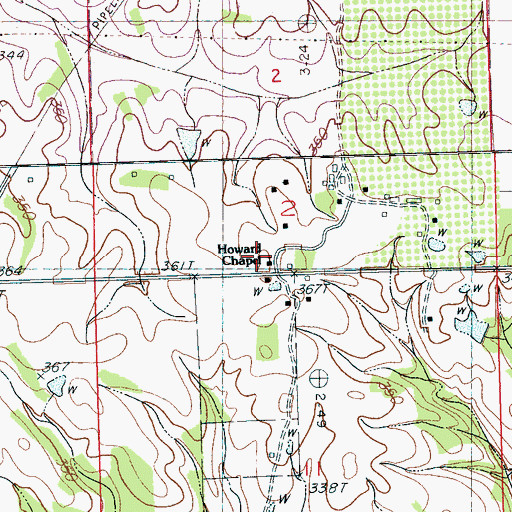 Topographic Map of Howard Chapel, MS