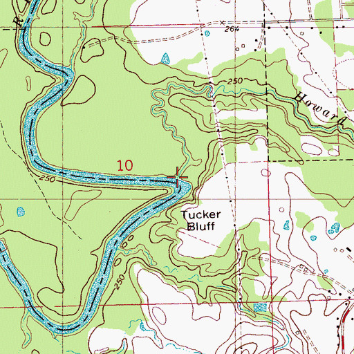 Topographic Map of Howard Creek, MS