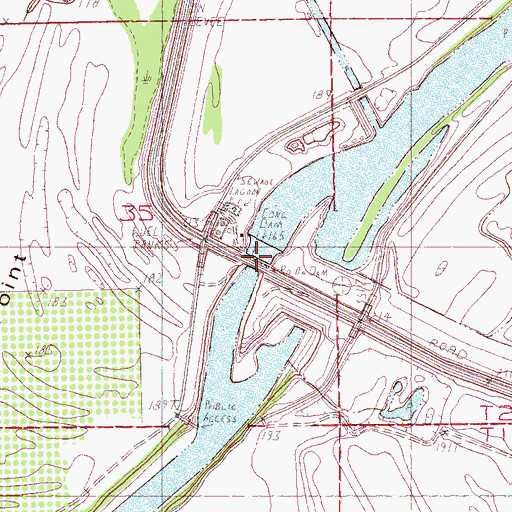 Topographic Map of Huxtable Dam, AR