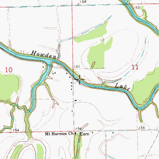 Topographic Map of Howden Lake, MS