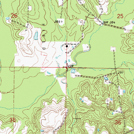 Topographic Map of Hubbard Creek, MS