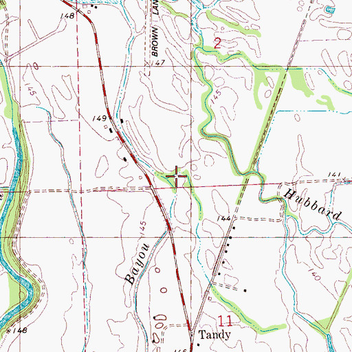 Topographic Map of Hubbard Creek, MS