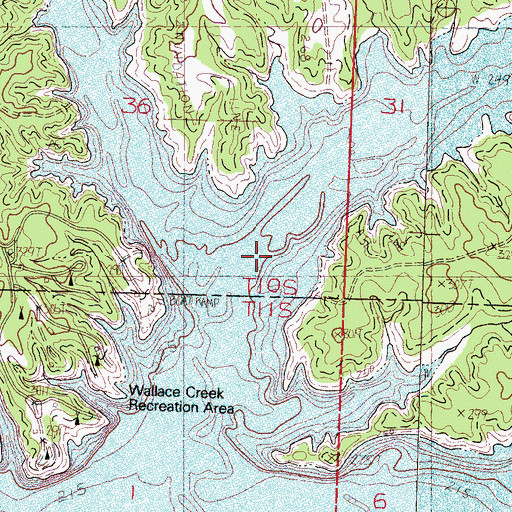 Topographic Map of Hubbard Creek, MS