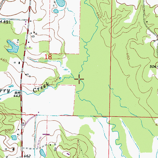 Topographic Map of Huckleberry Creek, MS