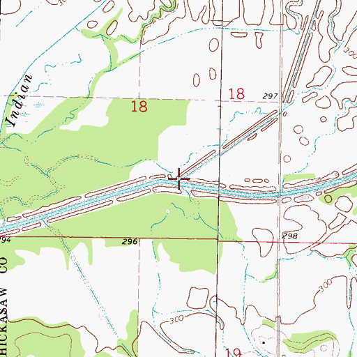 Topographic Map of Huckleberry Creek, MS