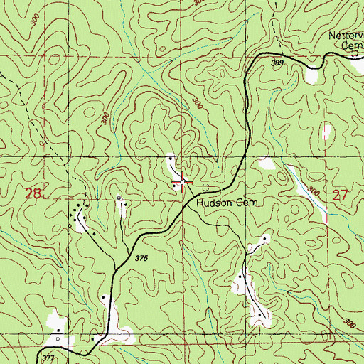 Topographic Map of Hudson Cemetery, MS