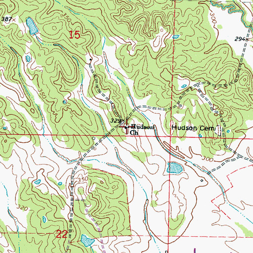 Topographic Map of Hudson Church, MS