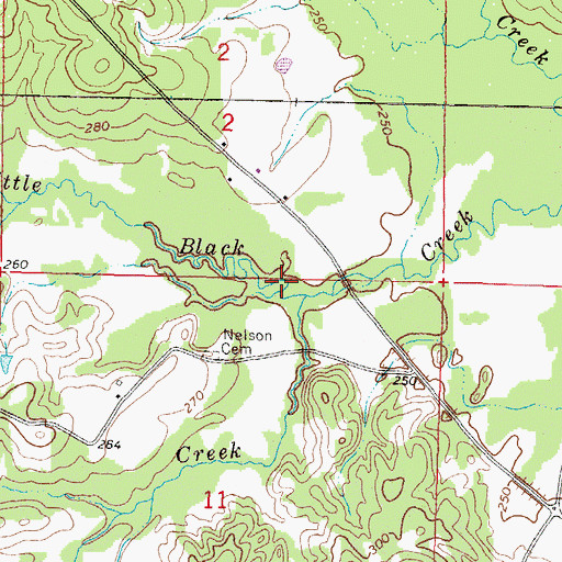 Topographic Map of Hudson Creek, MS