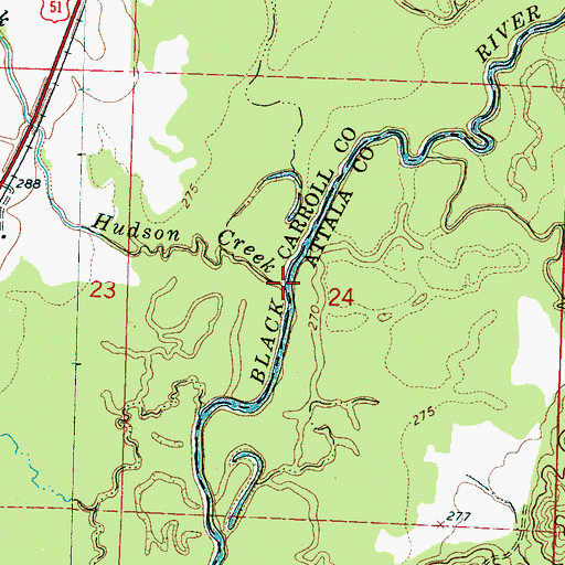 Topographic Map of Hudson Creek, MS