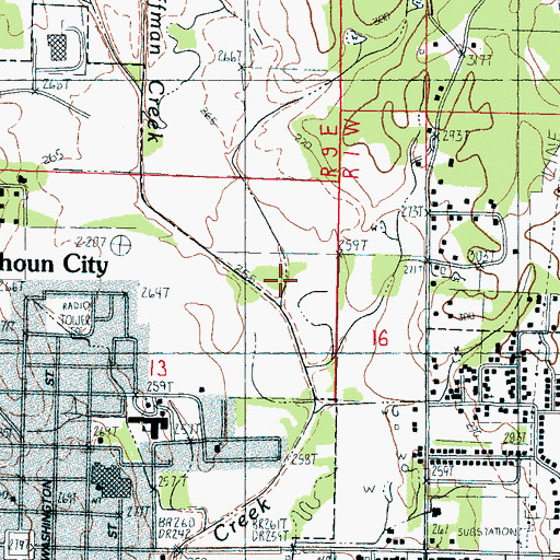 Topographic Map of Huffman Creek, MS