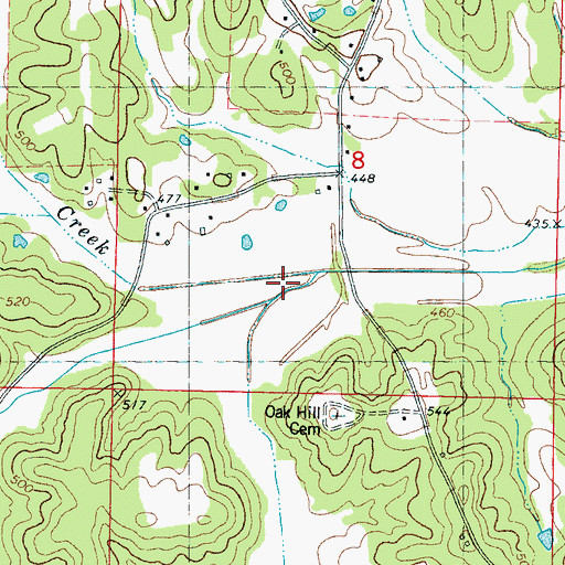 Topographic Map of Hughes Branch, MS