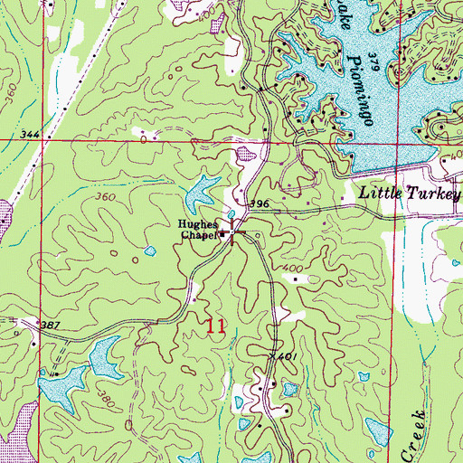 Topographic Map of Hughes Chapel, MS