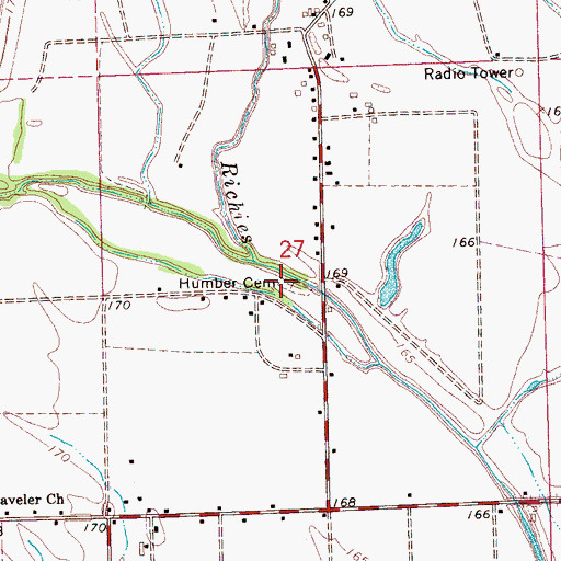 Topographic Map of Humber Cemetery, MS