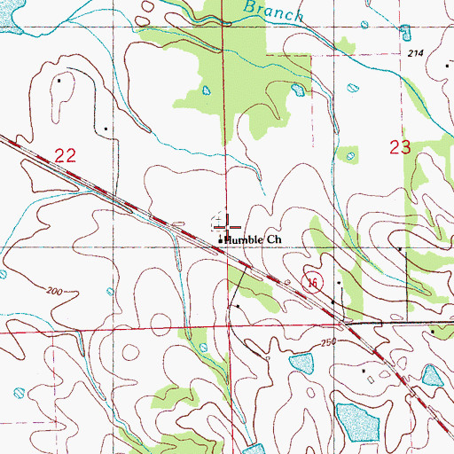 Topographic Map of Humble Church, MS