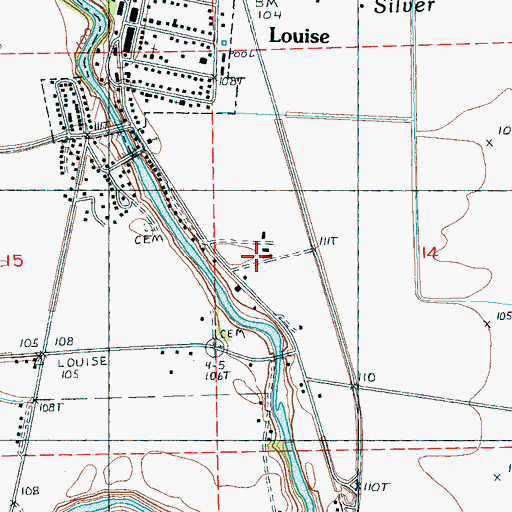 Topographic Map of Humphreys County Training School, MS