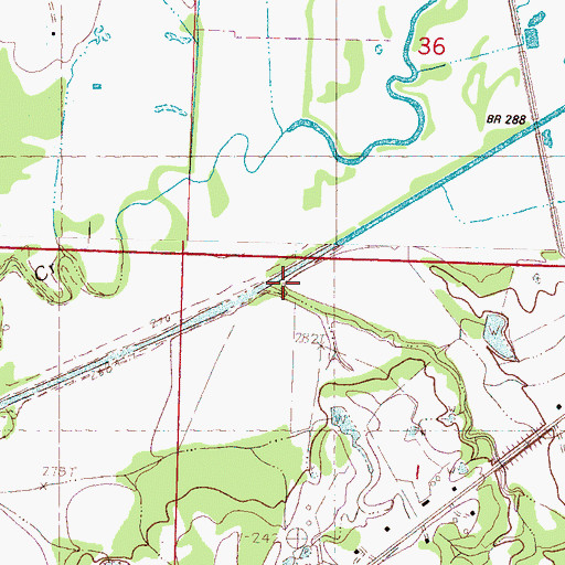 Topographic Map of Humphreys Creek, MS