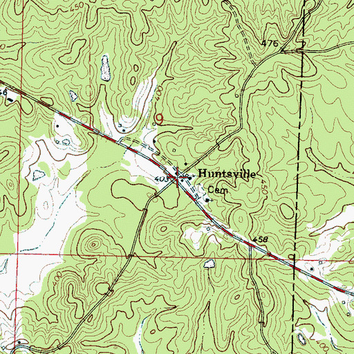Topographic Map of Huntsville, MS