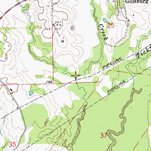 Topographic Map of Hurricane Creek, MS