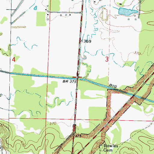 Topographic Map of Hurricane Creek, MS