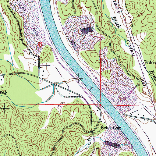 Topographic Map of Hurricane Creek, MS