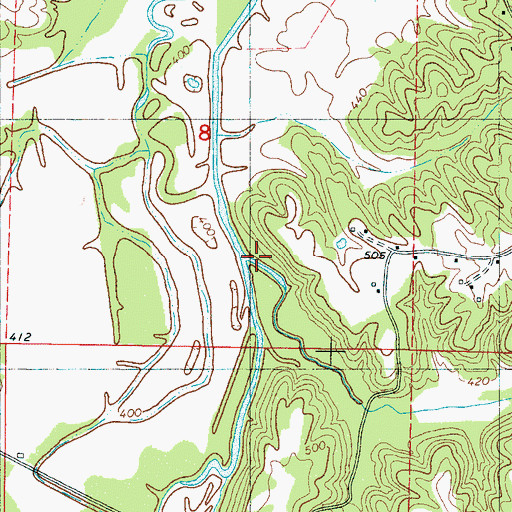 Topographic Map of Hurricane Creek, MS