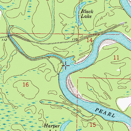 Topographic Map of Hurricane Creek, MS