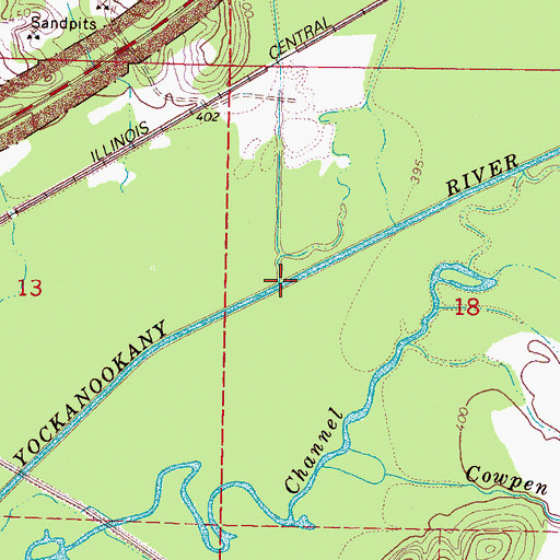 Topographic Map of Hurricane Creek, MS