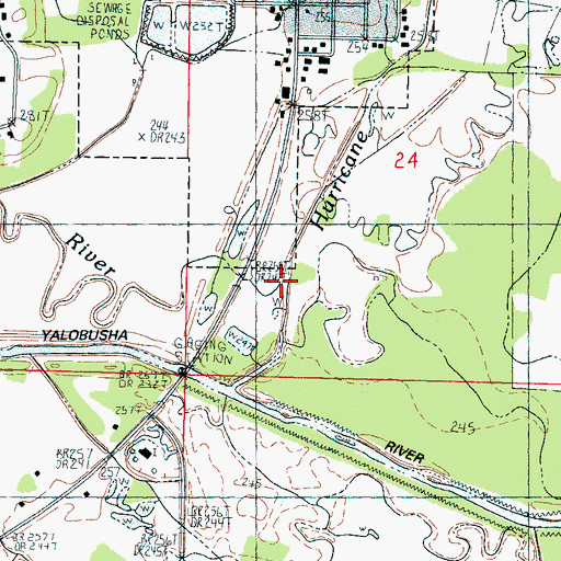 Topographic Map of Hurricane Creek, MS