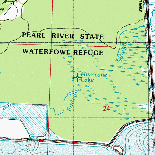 Topographic Map of Hurricane Lake, MS