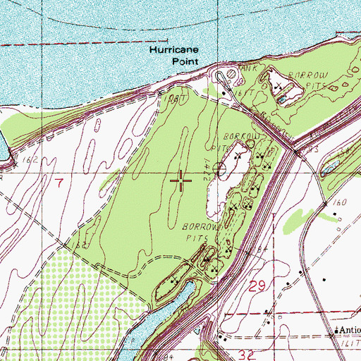Topographic Map of Hurricane Point, MS