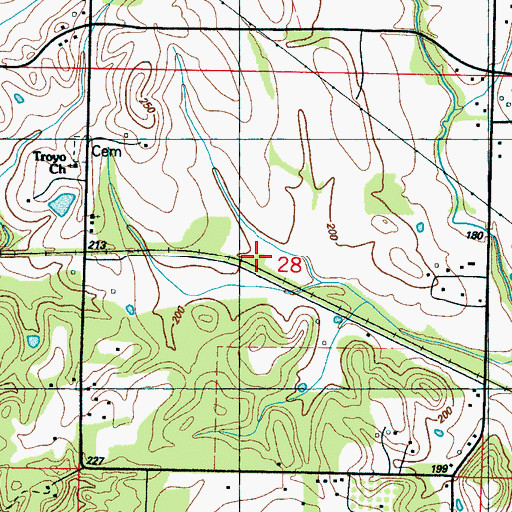 Topographic Map of Hurts Chapel, MS