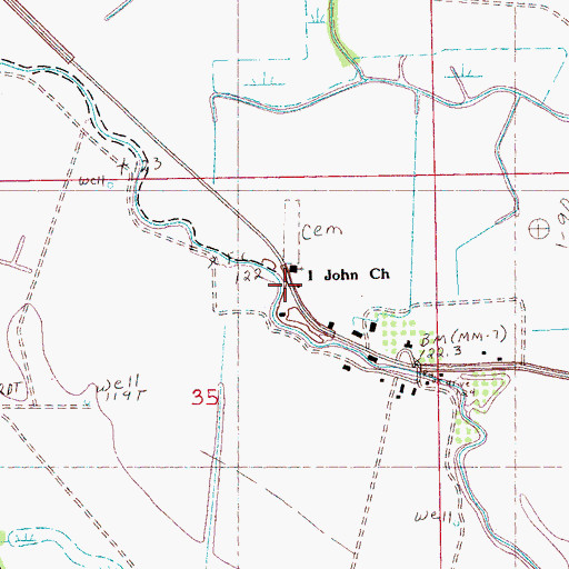 Topographic Map of I John Church, MS