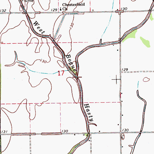 Topographic Map of Icy Bayou, MS