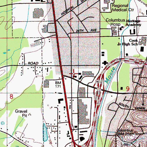 Topographic Map of Immanuel Church, MS