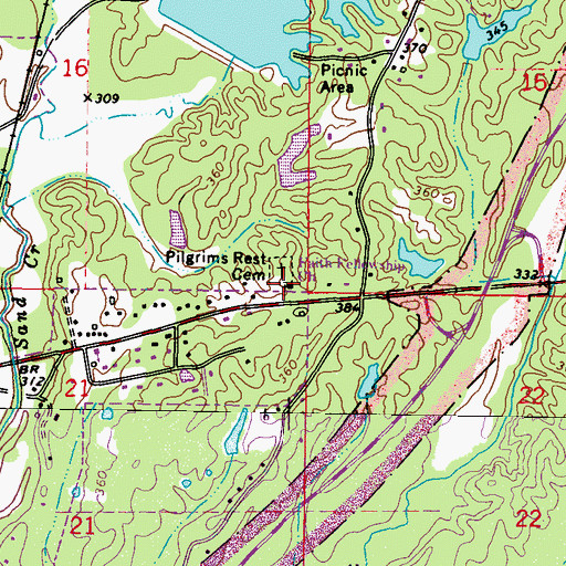 Topographic Map of Independence Church, MS