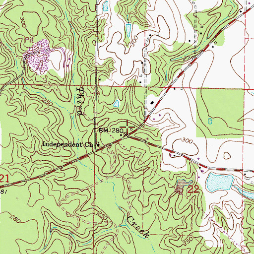 Topographic Map of Petal Independent Baptist Church, MS