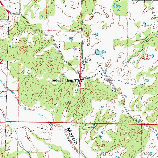 Topographic Map of Independent Church, MS