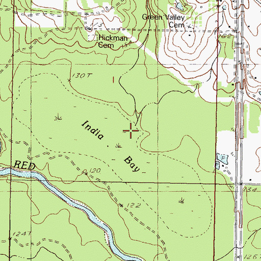 Topographic Map of India Bay, MS