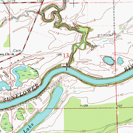 Topographic Map of Indian Bayou, MS
