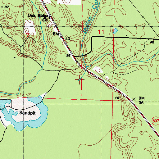 Topographic Map of Indian Camp Branch, MS