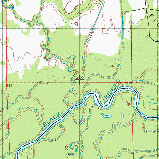 Topographic Map of Indian Creek, MS