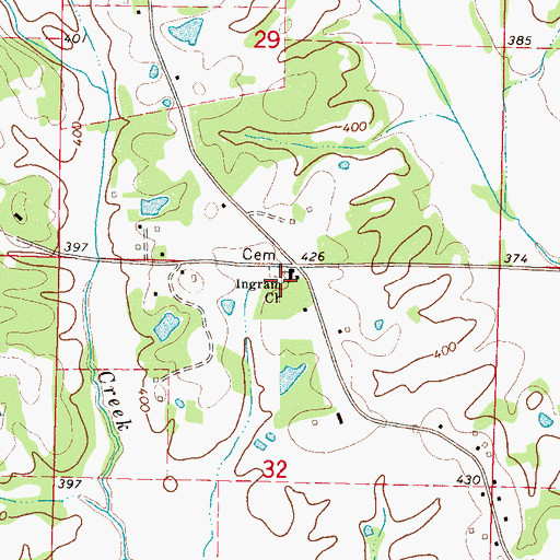 Topographic Map of Ingram Church, MS