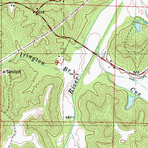 Topographic Map of Irington Branch, MS