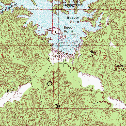 Topographic Map of West Fork Bear Creek, AR