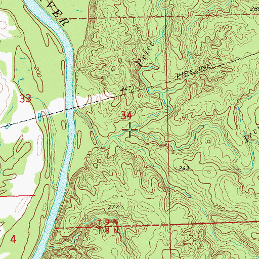 Topographic Map of Irving Creek, MS