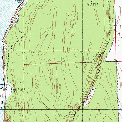 Topographic Map of Island Number Sixtyseven, MS