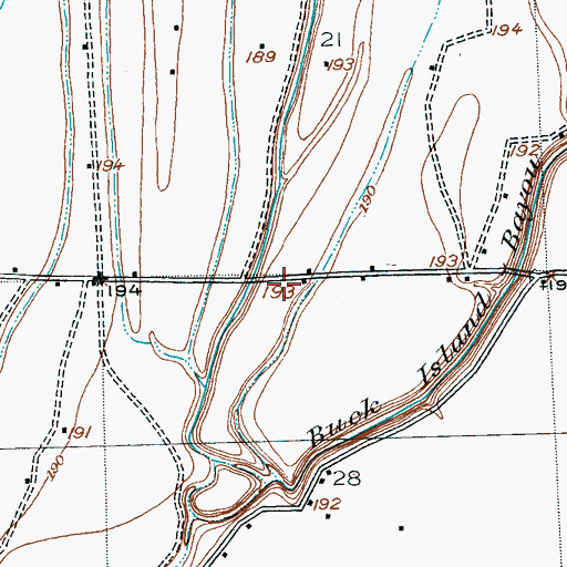 Topographic Map of Isles School, MS
