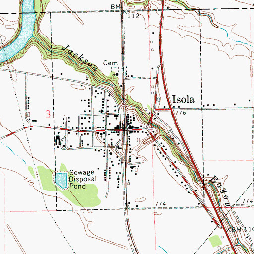 Topographic Map of Isola, MS
